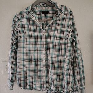 Men's Plaid Shirt - Green and Black